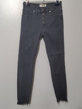Madewell High-Rise Skinny Button-Fly Jeans in Charcoal Gray Women's Size 26